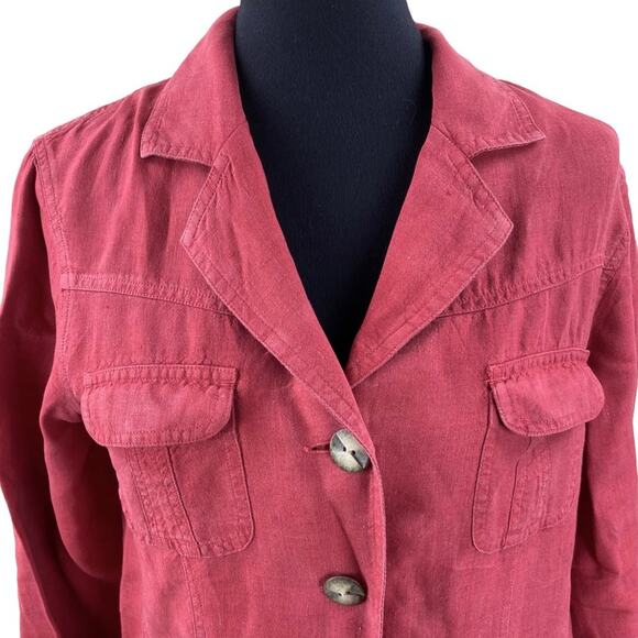 SOLD.   J. Jill Womens 100% Linen Shirt Jacket Size M - Picture 3 of 7